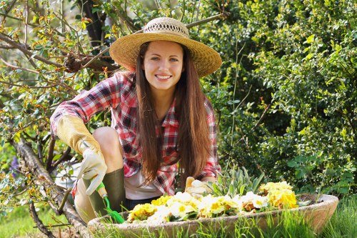 Professional garden clearance team in Hayes removing debris